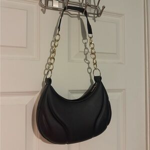 Elegant Black Women's Bag with Gold Chain